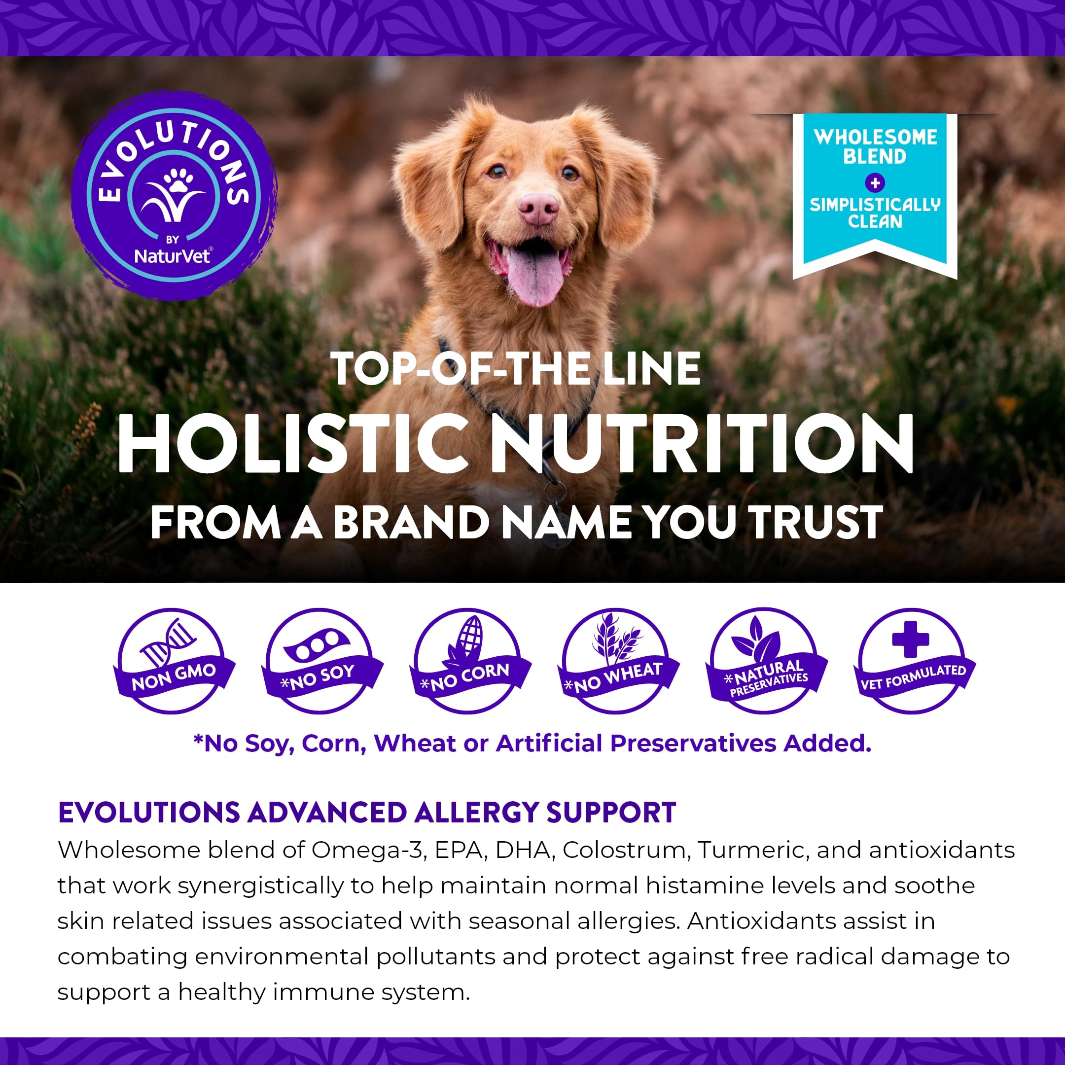 NaturVet Evolutions colostrum turmeric quercetin bromelain close-up of ingredients
