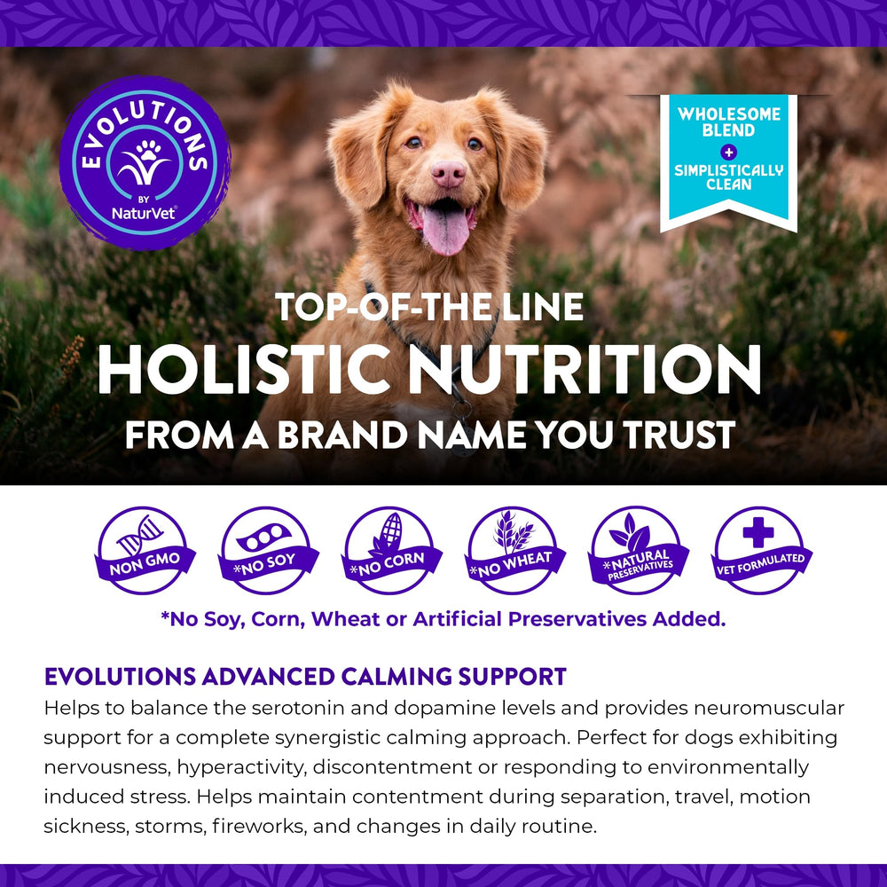 NaturVet Evolutions travel packaging shows stress-ready support