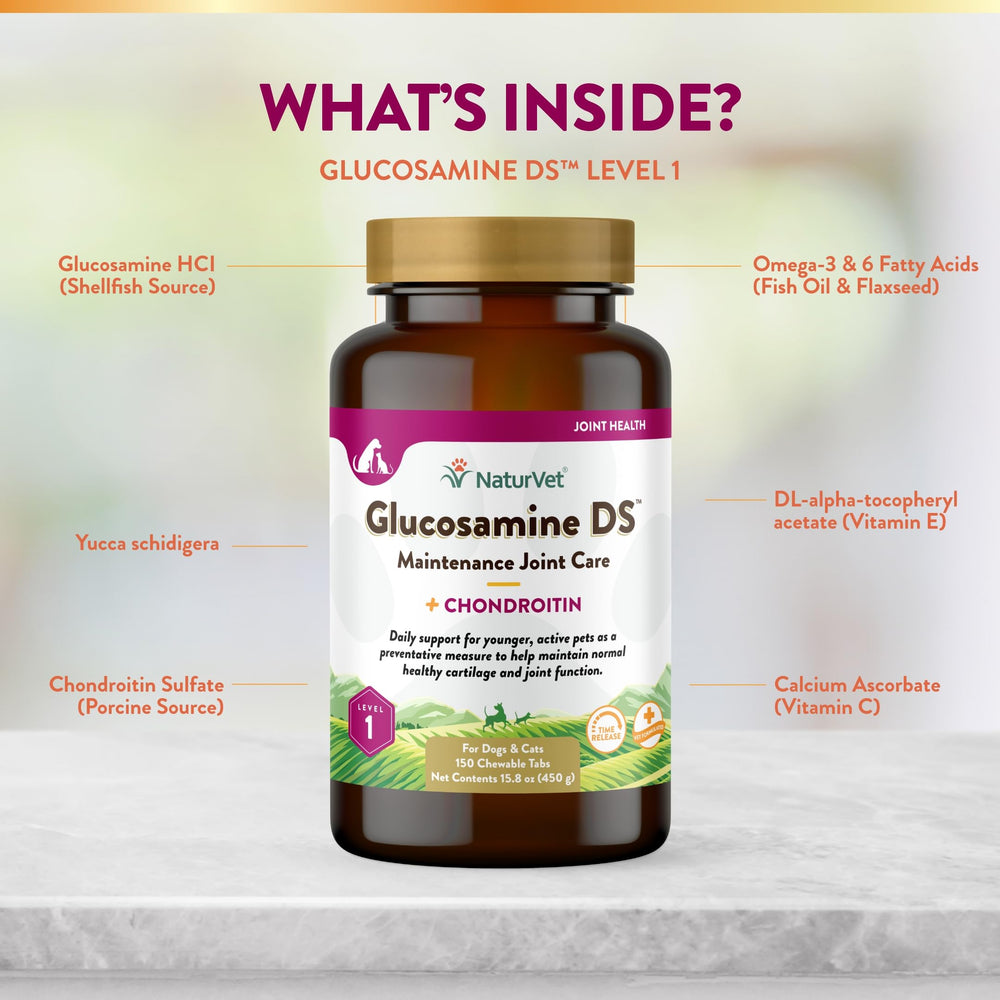 NaturVet glucosamine-ds-flavor-taste tasty natural flavor makes daily supplementation easier.