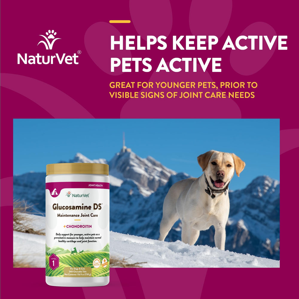 NaturVet Glucosamine DS pets enjoying chews for mobility and flexibility