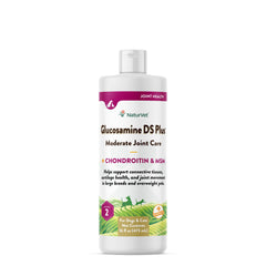 NaturVet Glucosamine DS Plus liquid bottle promotes joint support for mobility