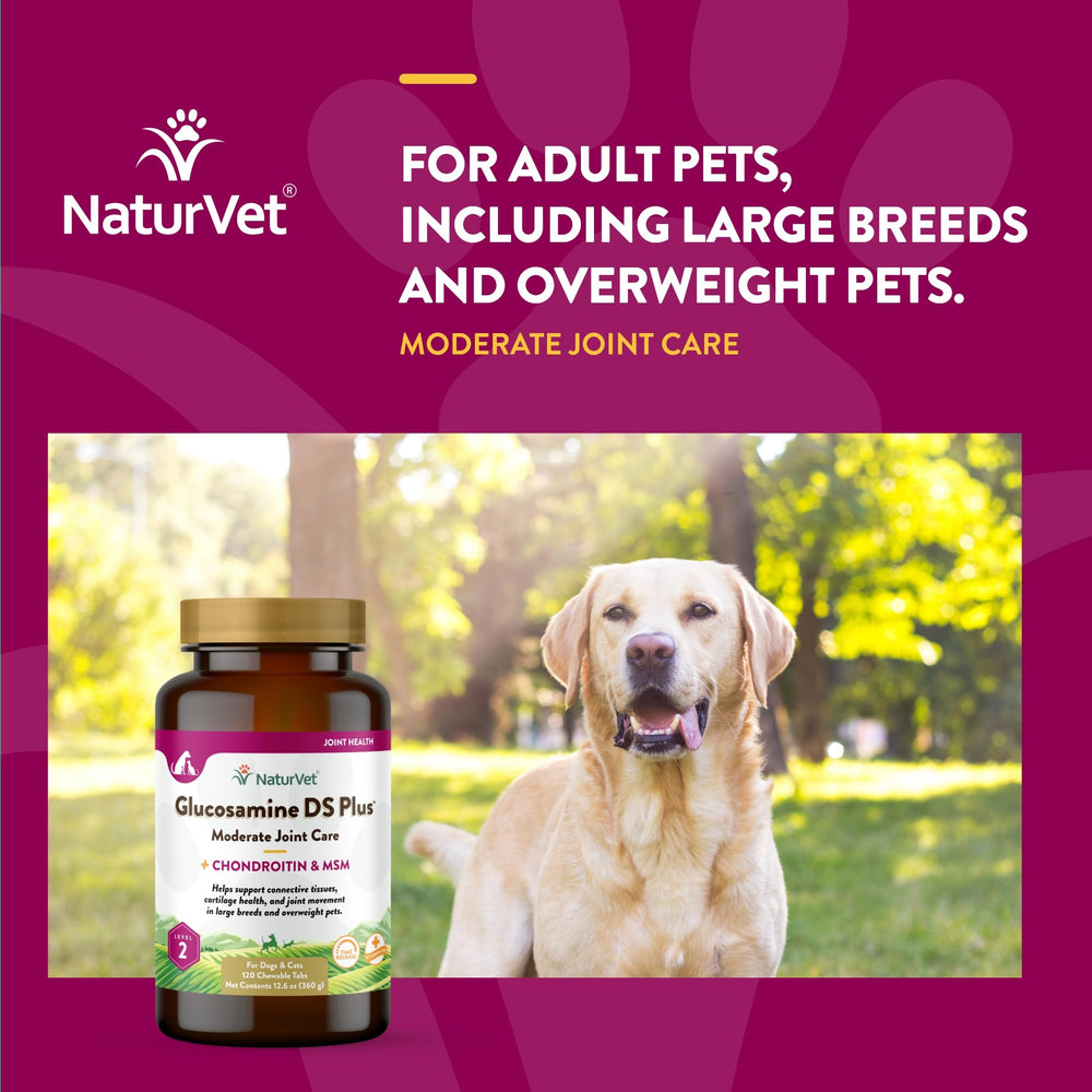 NaturVet Glucosamine DS Plus Made-in-USA label indicating trusted manufacturing standards.