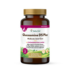 NaturVet Glucosamine DS Plus packaging with 60-count bottle for daily joint support.