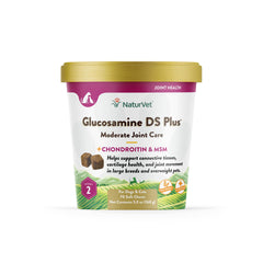 NaturVet Glucosamine DS Plus soft chews bottle front showing joint support