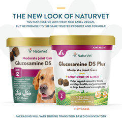 NaturVet Glucosamine DS Plus bottle being poured for daily use