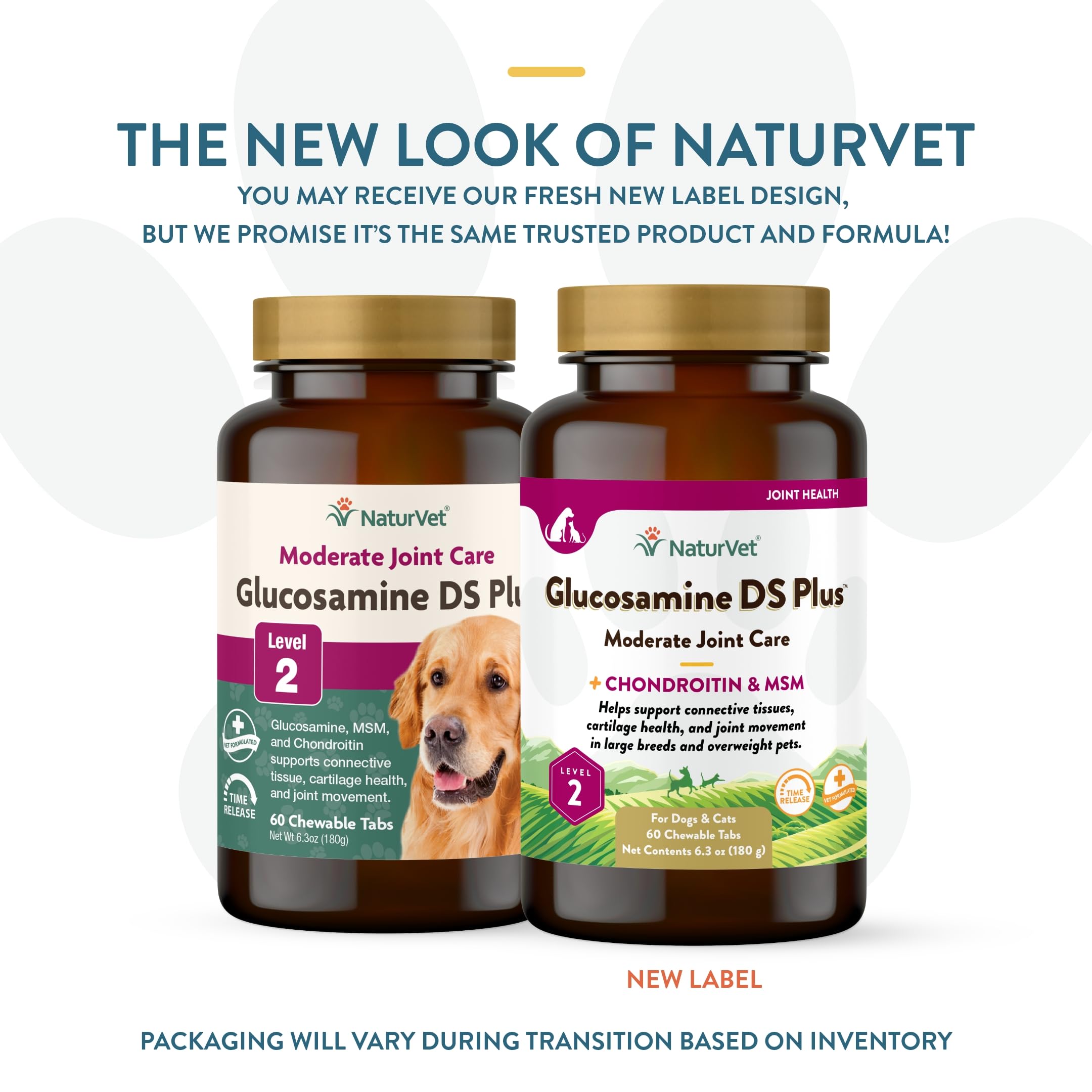 NaturVet Glucosamine DS Plus tablets for dogs and cats support joint health.