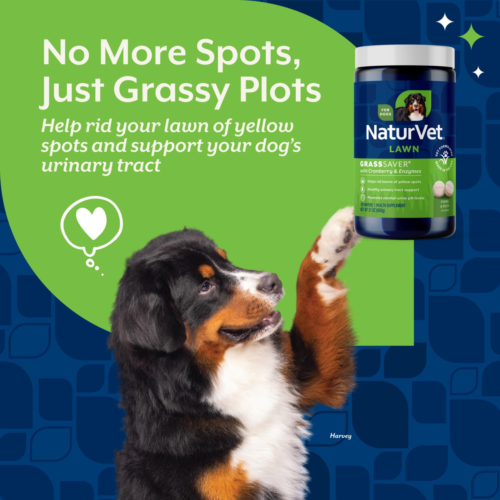 NaturVet GrassSaver dog enjoys crunchy wafer during treat time