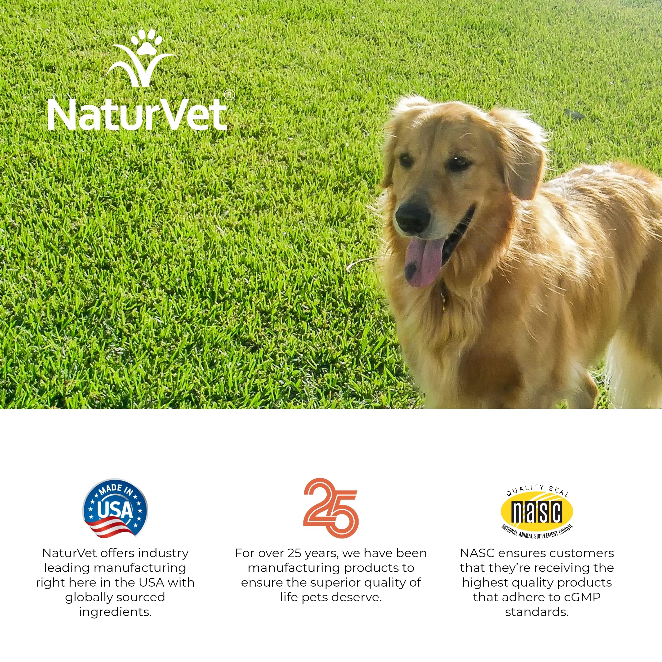 NaturVet GrassSaver caja de 11 oz, suministro de cuatro semanas para un perro.