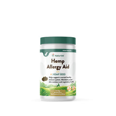 NaturVet Hemp Allergy Aid soft chews close-up showing tasty texture with immune-support potential.
