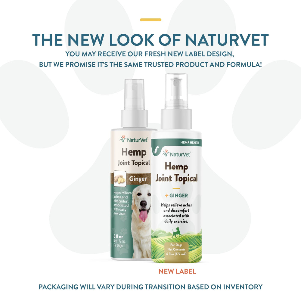 NaturVet Hemp Joint Topical Spray application area demonstrating targeted use for mobility help.