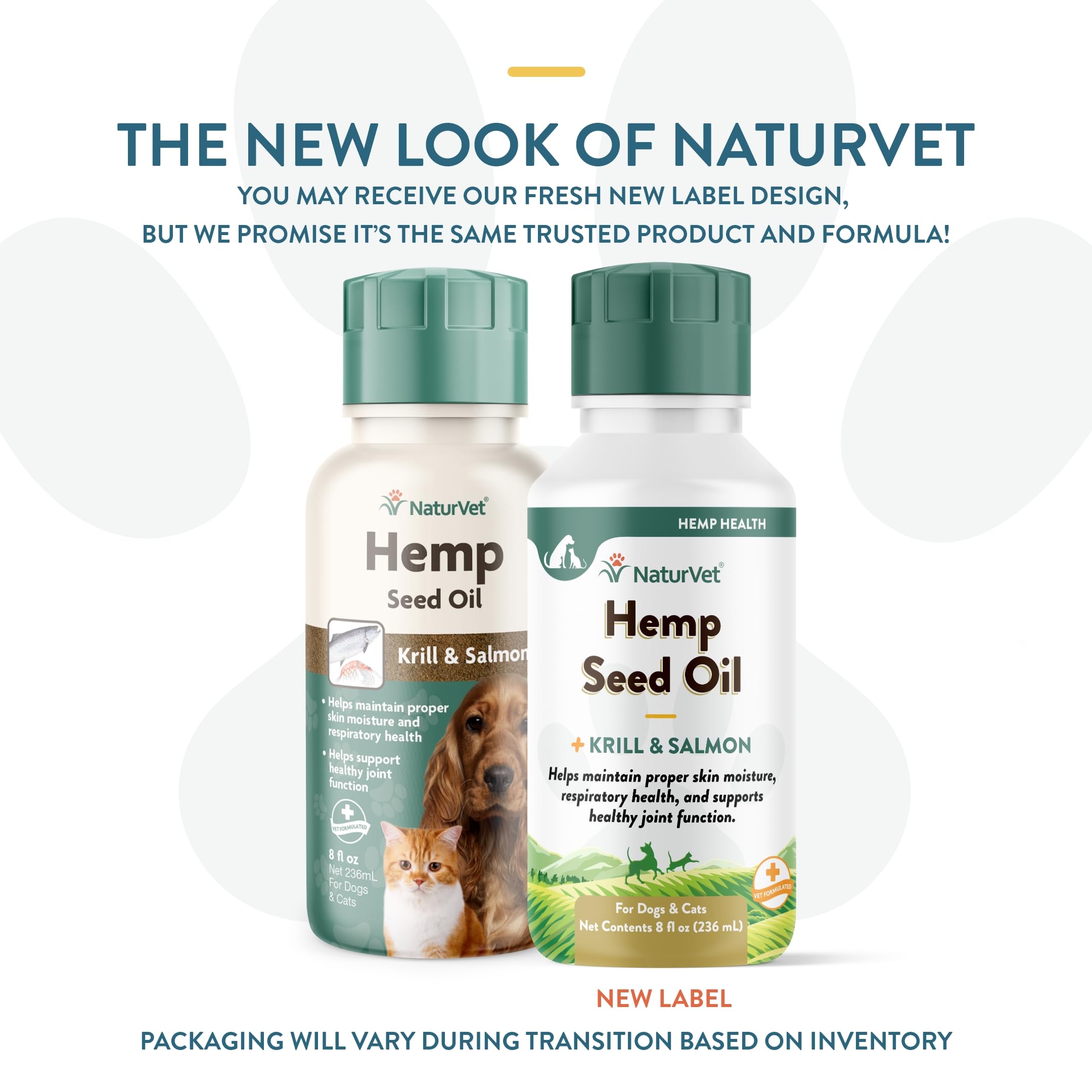 NaturVet Hemp Seed Oil Krill and Salmon label highlighting USA-made quality