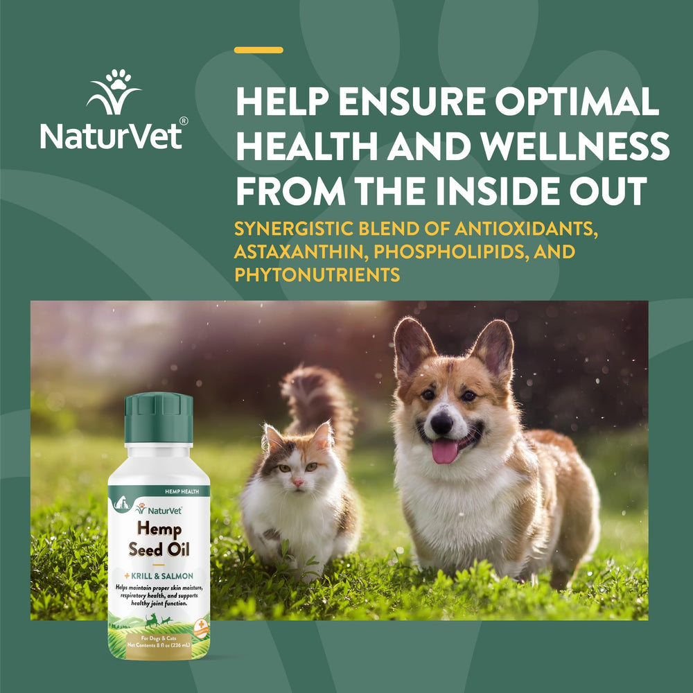 NaturVet Hemp Seed Oil Krill and Salmon pour image for easy dosing
