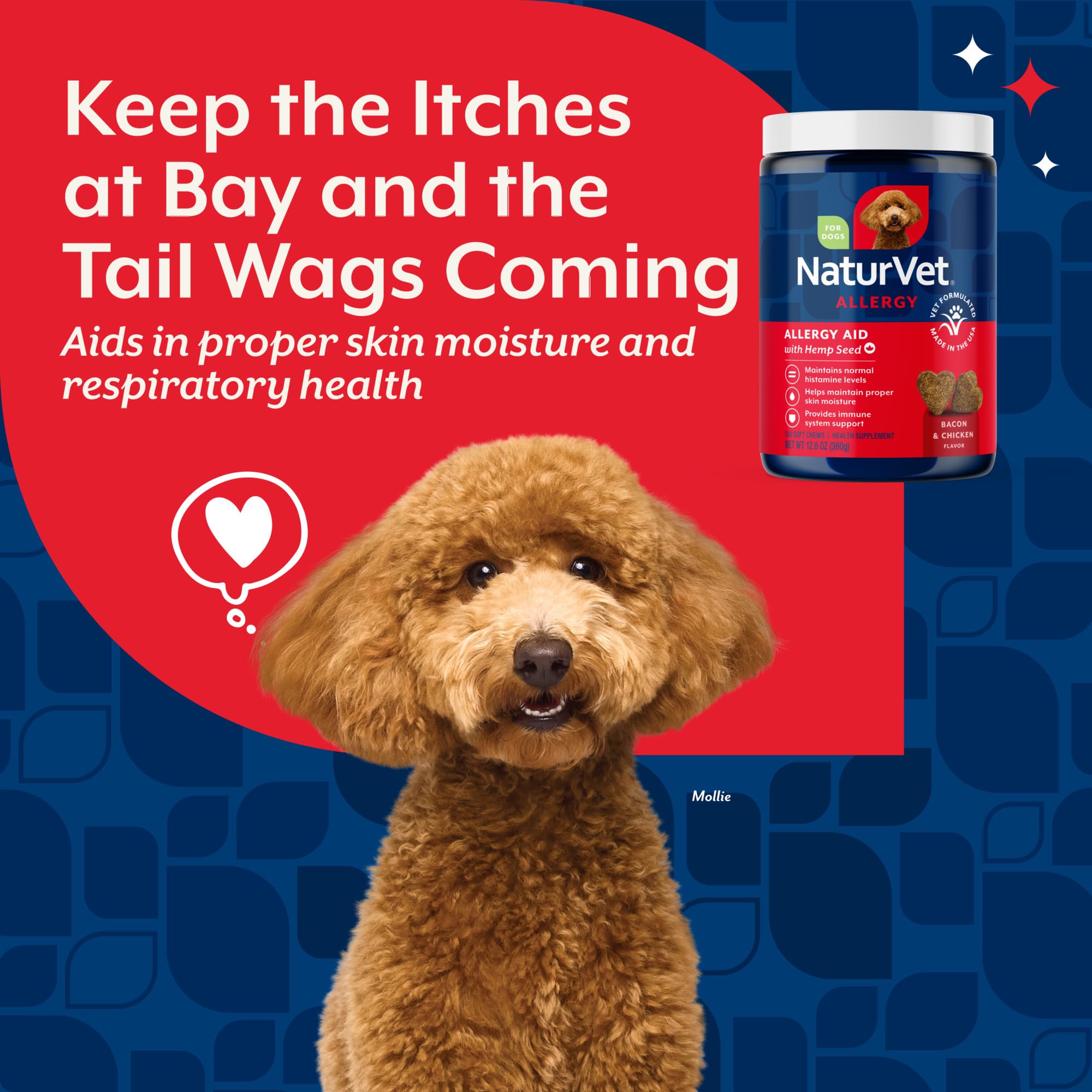 NaturVet immune-support soft chews—easy daily supplement for overall canine wellness.