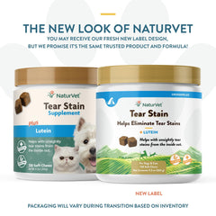 NaturVet Lutein Tear Stain dog chews support mucous membranes for tear stain reduction.