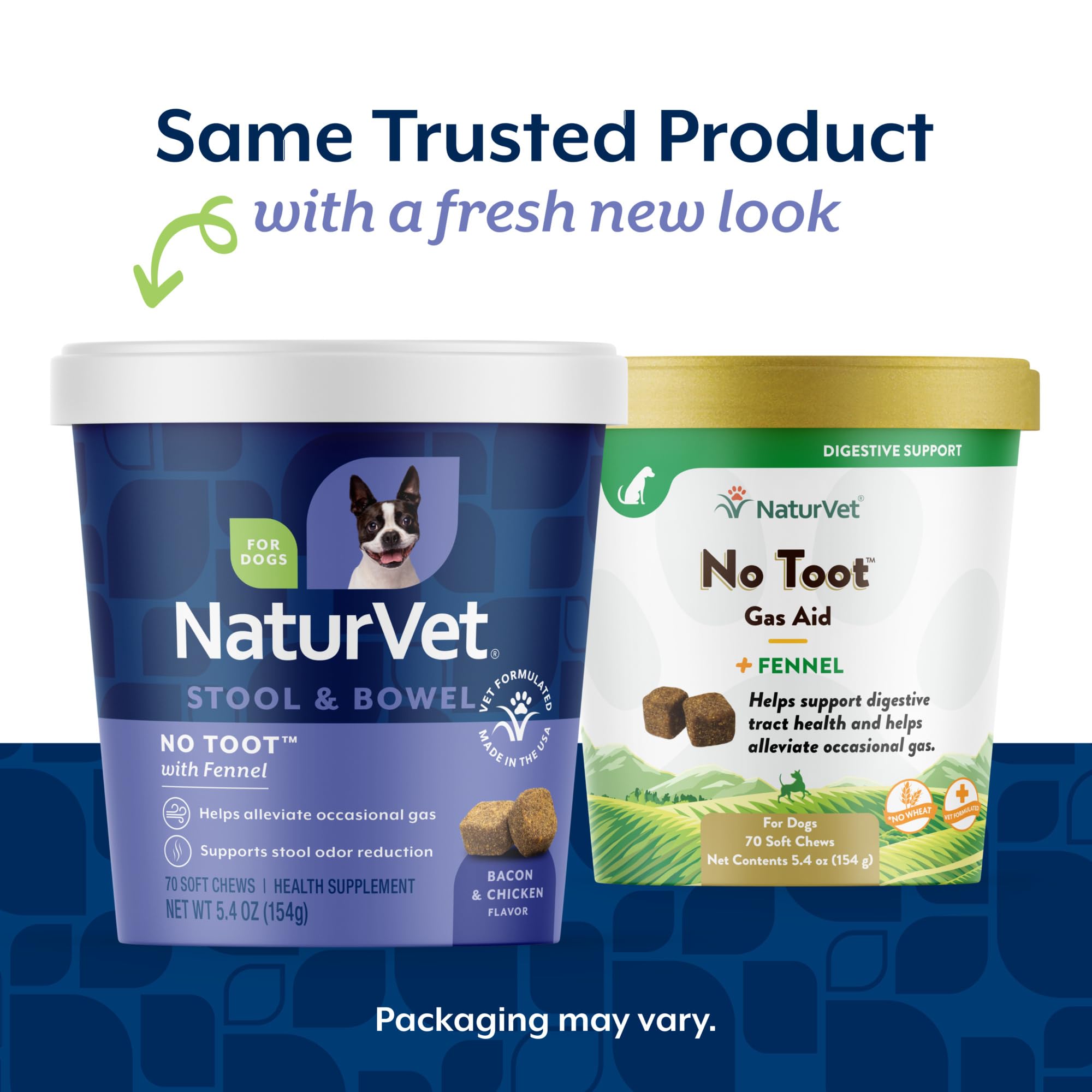 NaturVet No Toot Gas Aid for Dogs Plus Fennel soft chews provide easy digestive support.