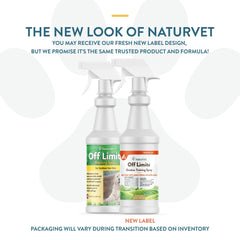 NaturVet Off Limits outdoor-area-deter closeup shows herbal extracts guiding gentle behavior change.