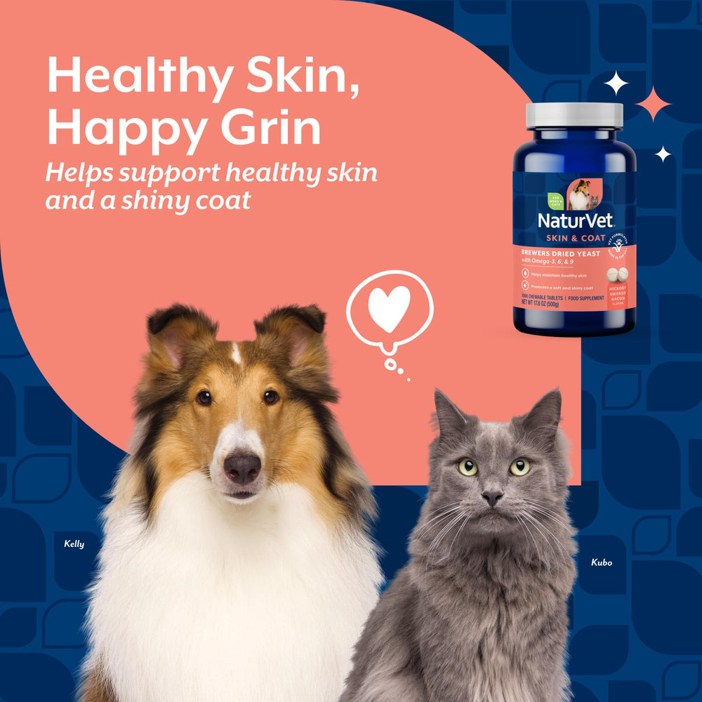 NaturVet omega fats graphic shows omega-3, -6, -9 blend for balanced nutrition