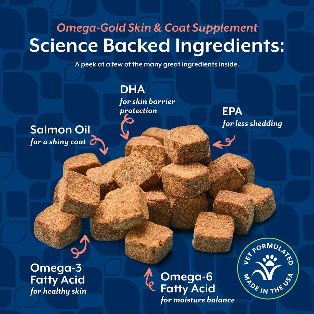 NaturVet Omega-Gold Plus label highlights omega-3 and omega-6 benefits.