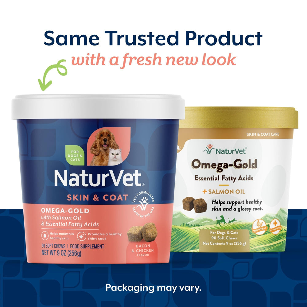 NaturVet Omega-Gold Plus soft chews close-up showing tasty texture for pets.