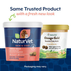 NaturVet Omega-Gold Plus soft chews close-up showing tasty texture for pets.