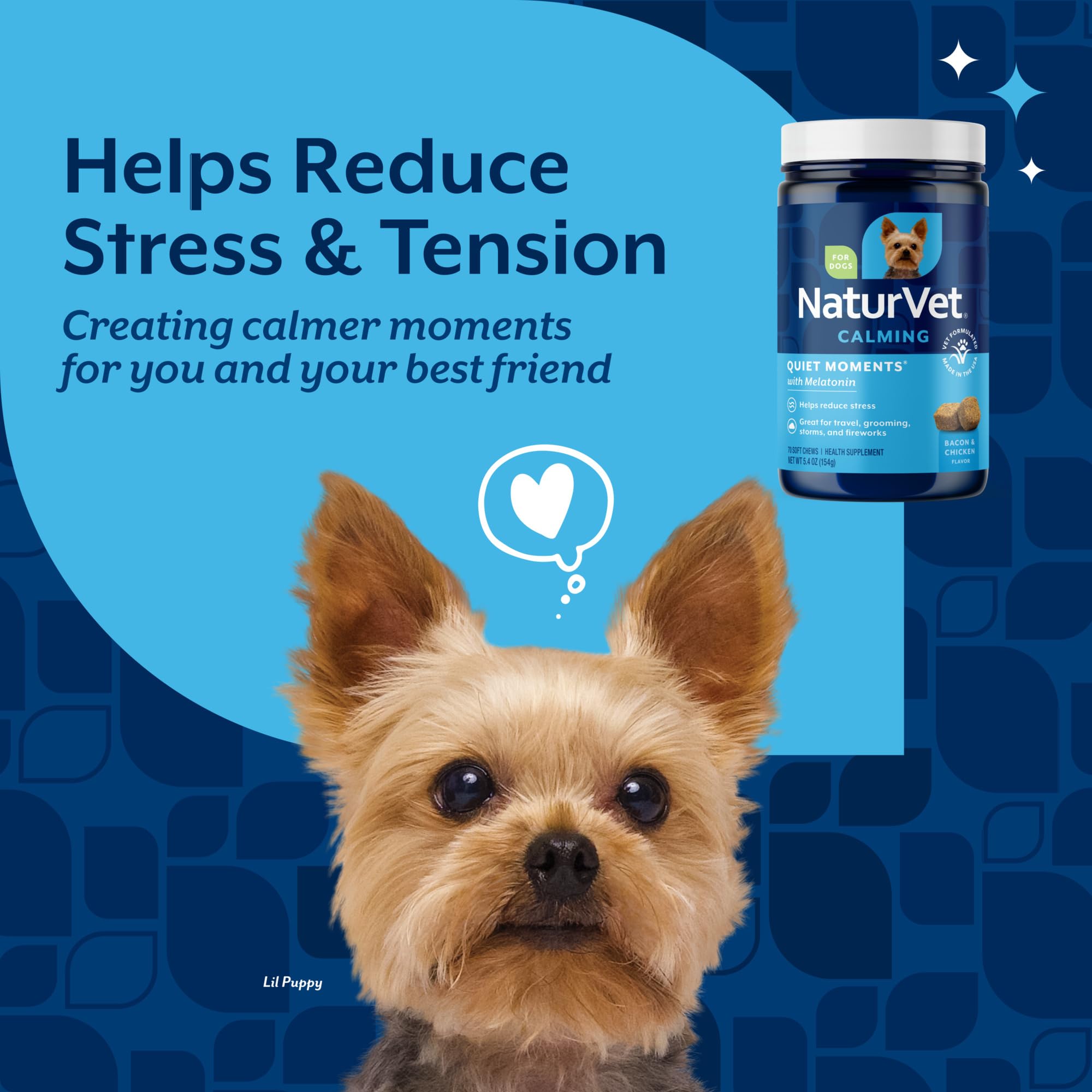 NaturVet Quiet Moments bacon and chicken flavor chews appealing to dogs