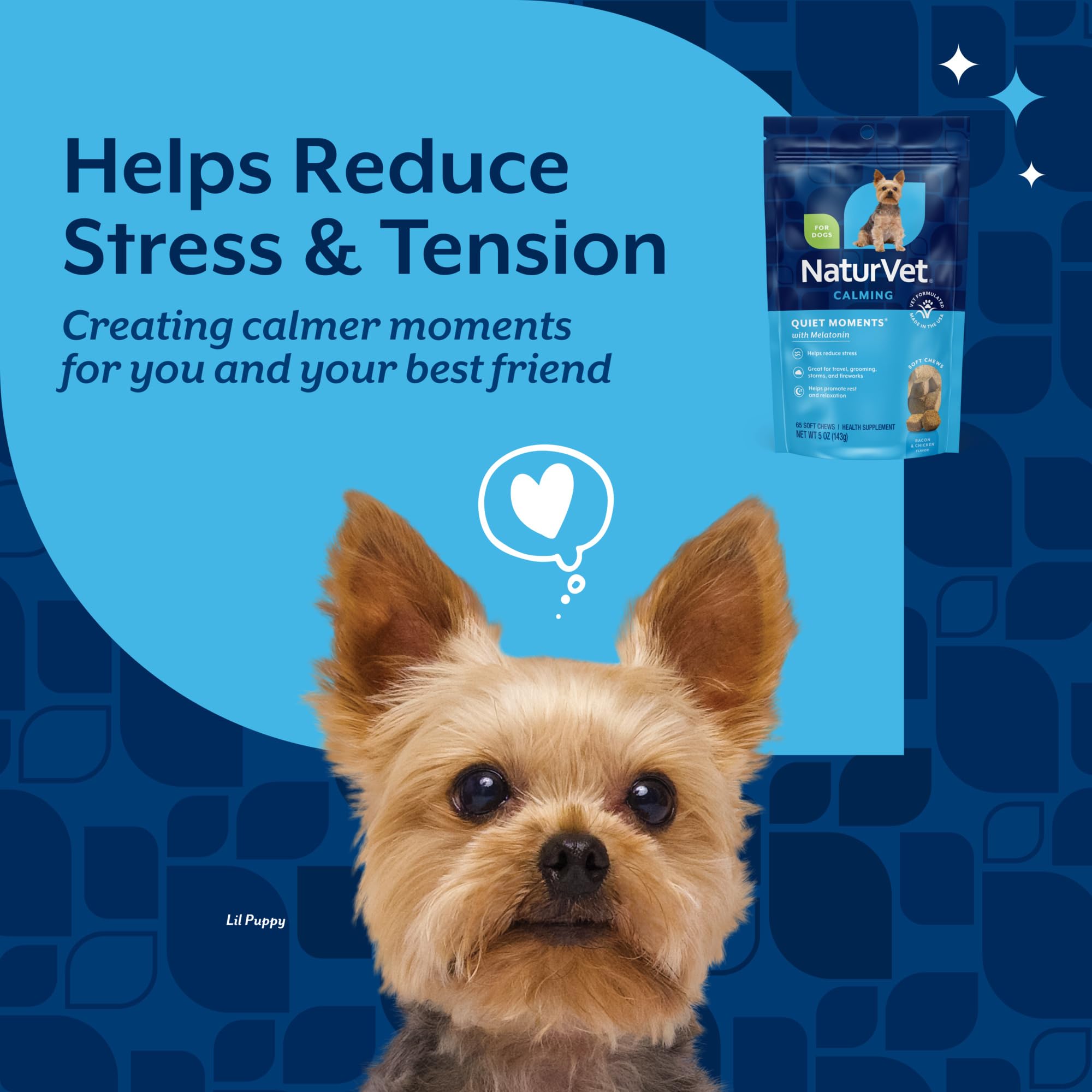 NaturVet Quiet Moments bacon-chicken flavor chews show easy serving texture