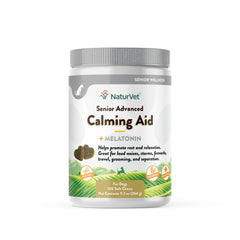 NaturVet Quiet Moments calming aid dog soft chews for reducing storm anxiety and travel stress.