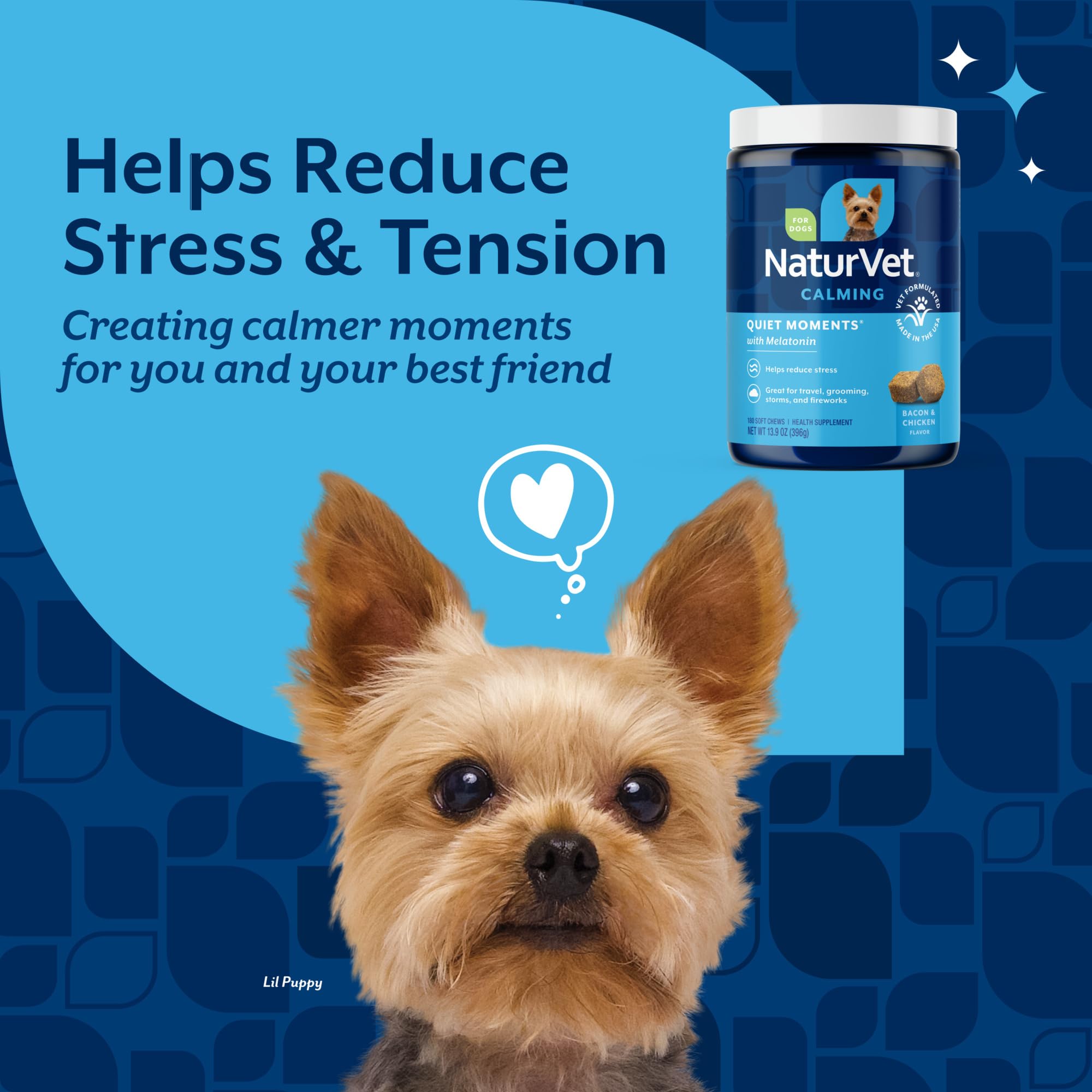 NaturVet Quiet Moments closeup chews texture ideal for easy administration.