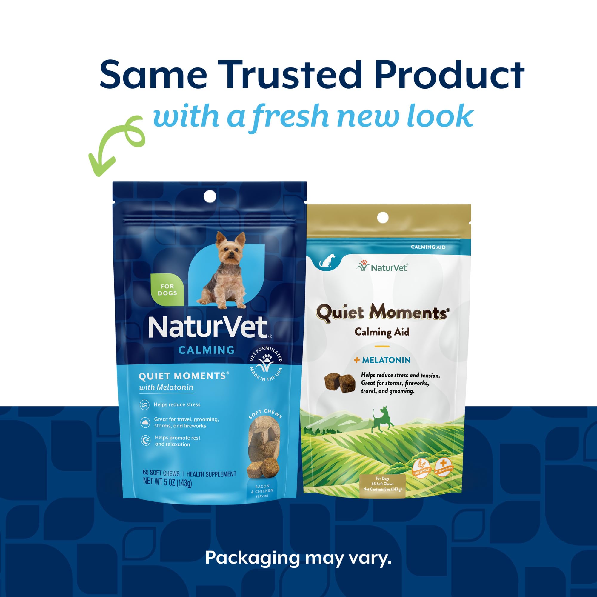 NaturVet Quiet Moments soft-chews closeup highlights bacon-chicken flavor