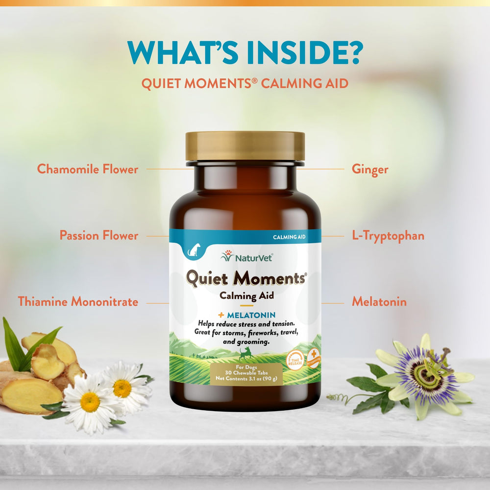NaturVet Quiet Moments storm anxiety use hints quick soothing moments during weather fright