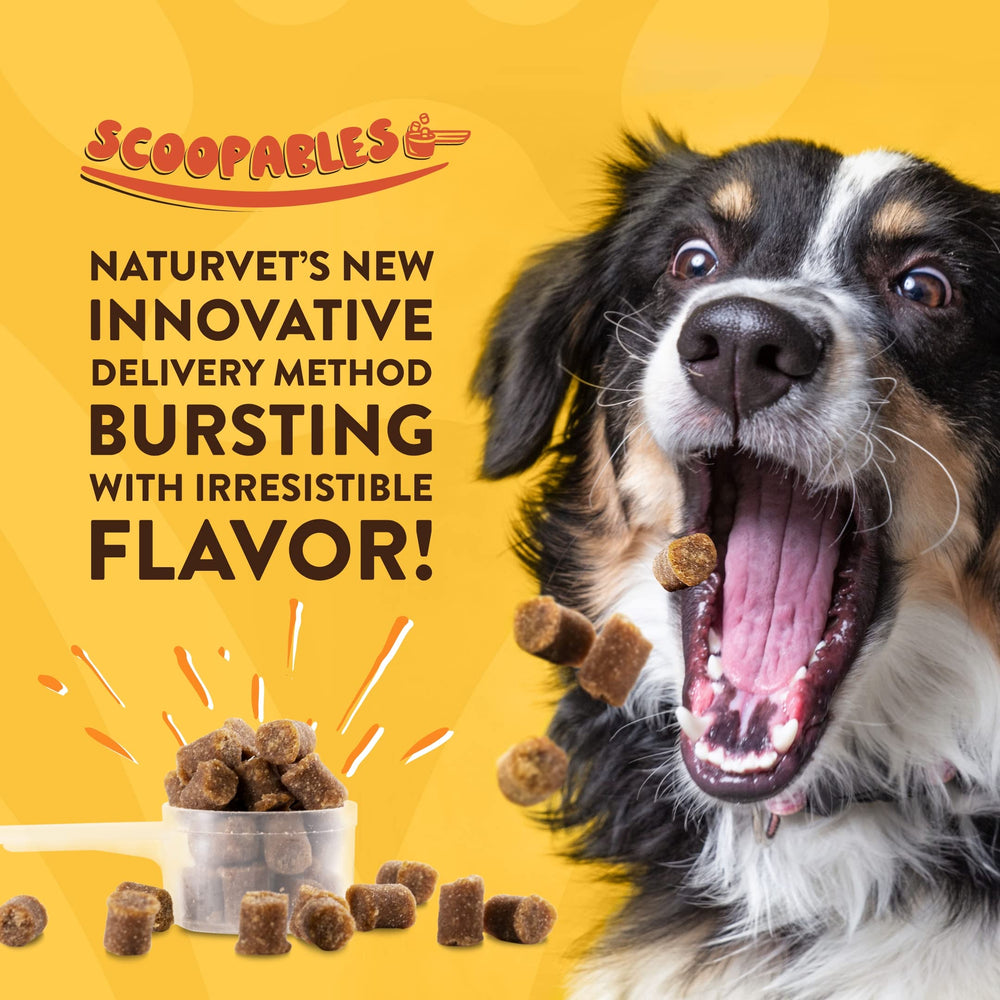 NaturVet Scoopables bag and spoon for easy daily serving of dog vitamins