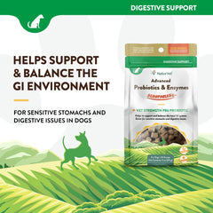 NaturVet Scoopables closeup shows probiotic powder and digestive enzymes.