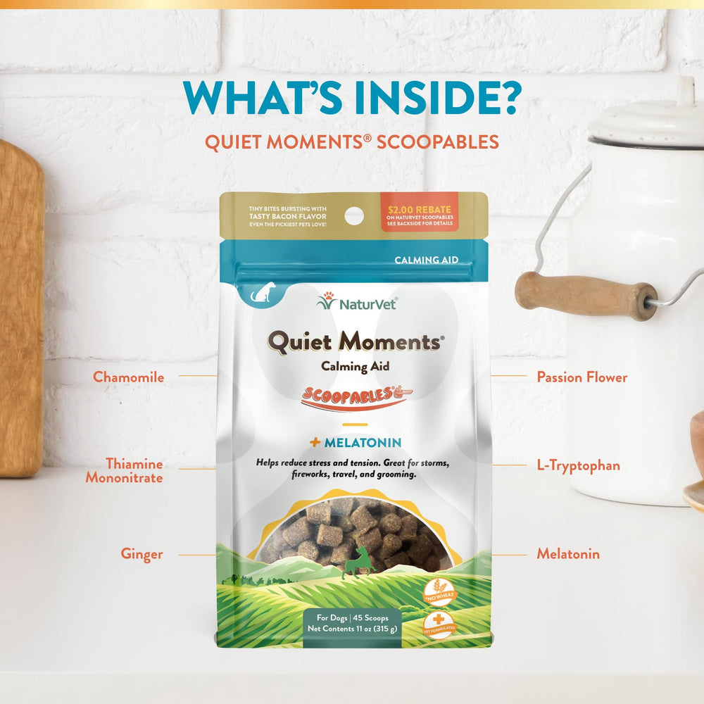 NaturVet Scoopables Quiet Moments during grooming eases tension