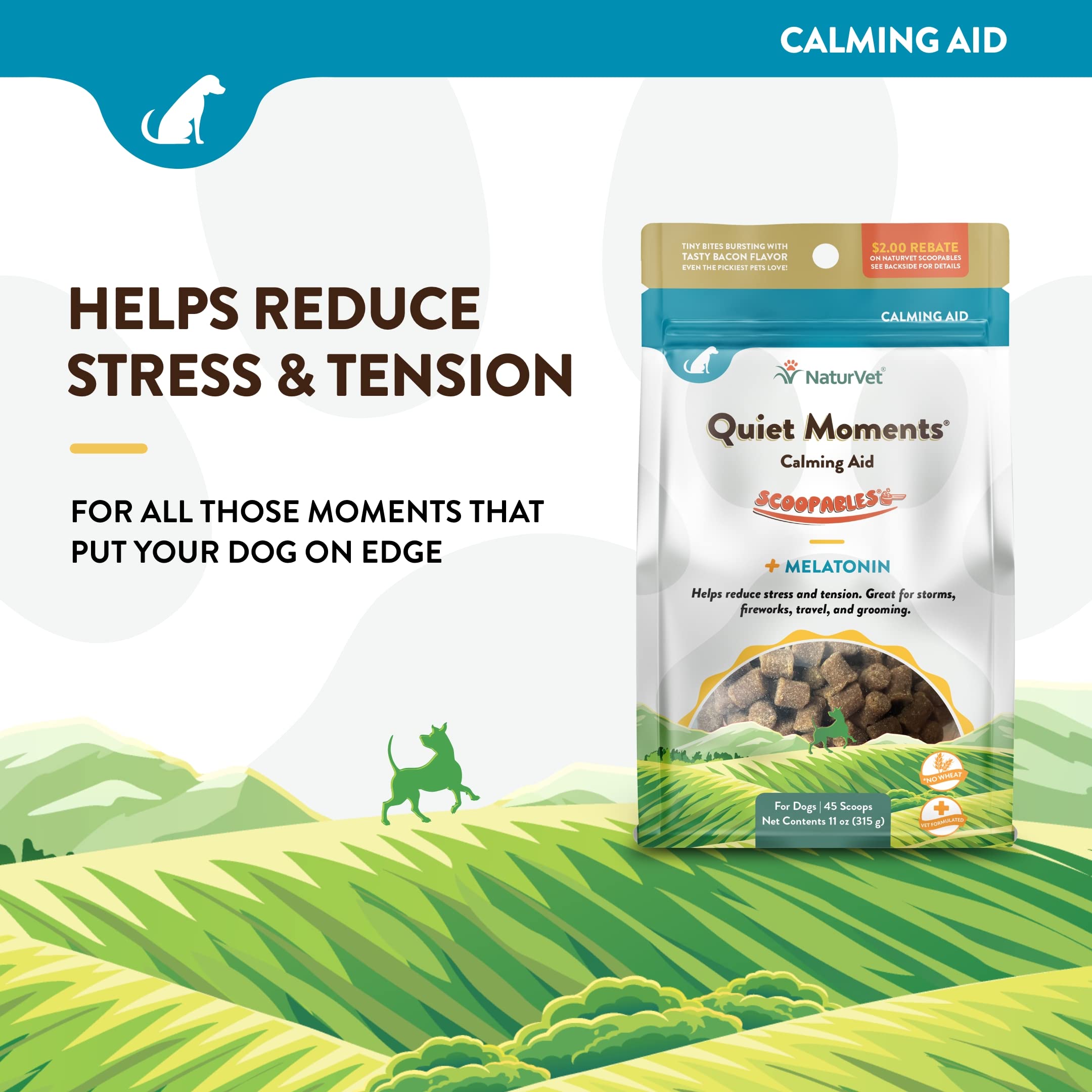 NaturVet Scoopables Quiet Moments spoon-serve demonstrates easy administration