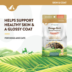 NaturVet Scoopables salmon protein close-up emphasizes tasty, protein-rich approach