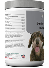 NaturVet Senior Advanced Incontinence soft chews closeup emphasizes chewy texture and easy dosing