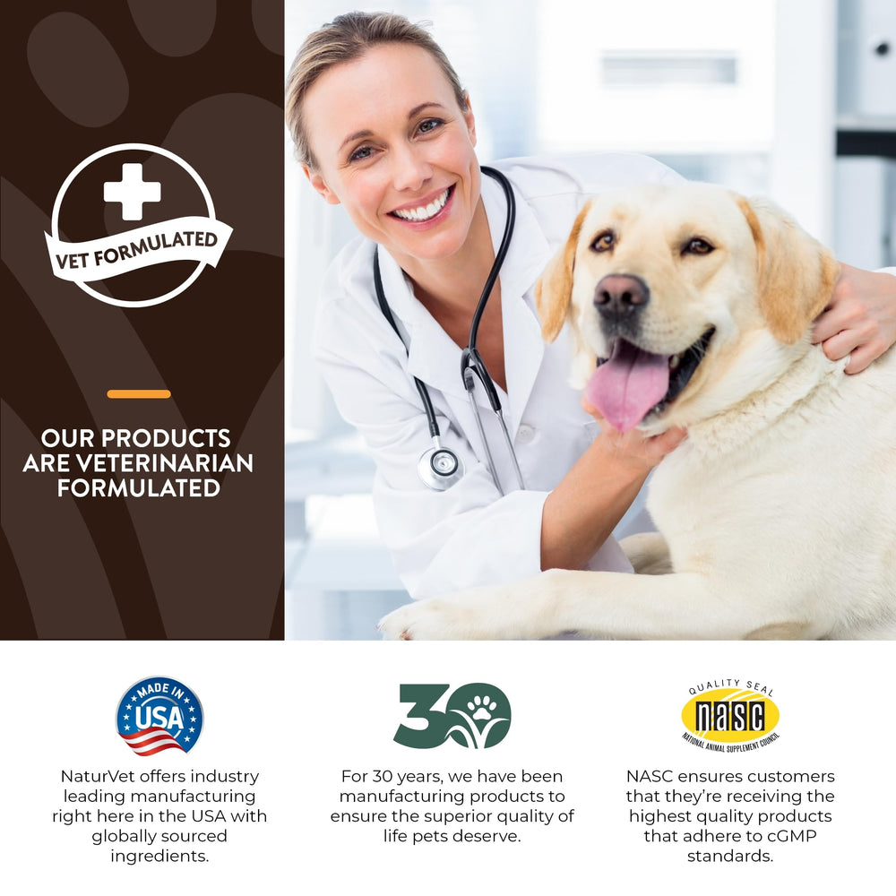 NaturVet Small Breeds Supplement wheat-free formula badge on packaging