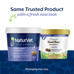 NaturVet Stool Ease soft chews on hand for easy daily administration