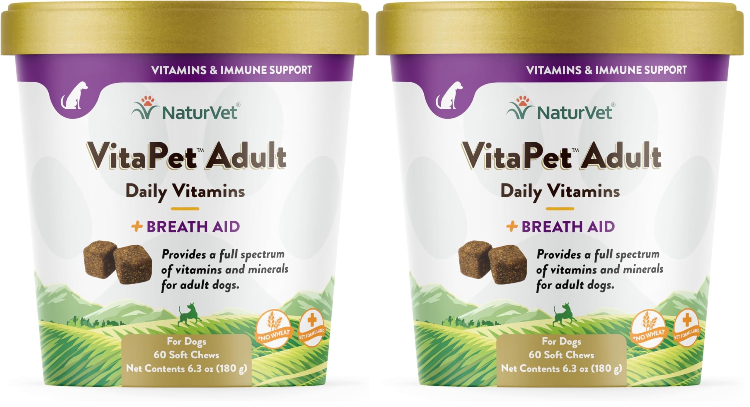 NaturVet VitaPet daily vitamins bottle supporting overall health for adult dogs