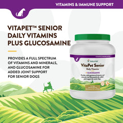 NaturVet VitaPet senior vitamins with glucosamine for added joint support.