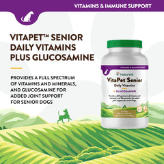NaturVet VitaPet Senior dog chewing chew – convenient daily multivitamin for senior dogs.