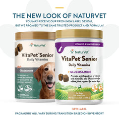 NaturVet VitaPet Senior soft chews with glucosamine support aging dogs' joint mobility