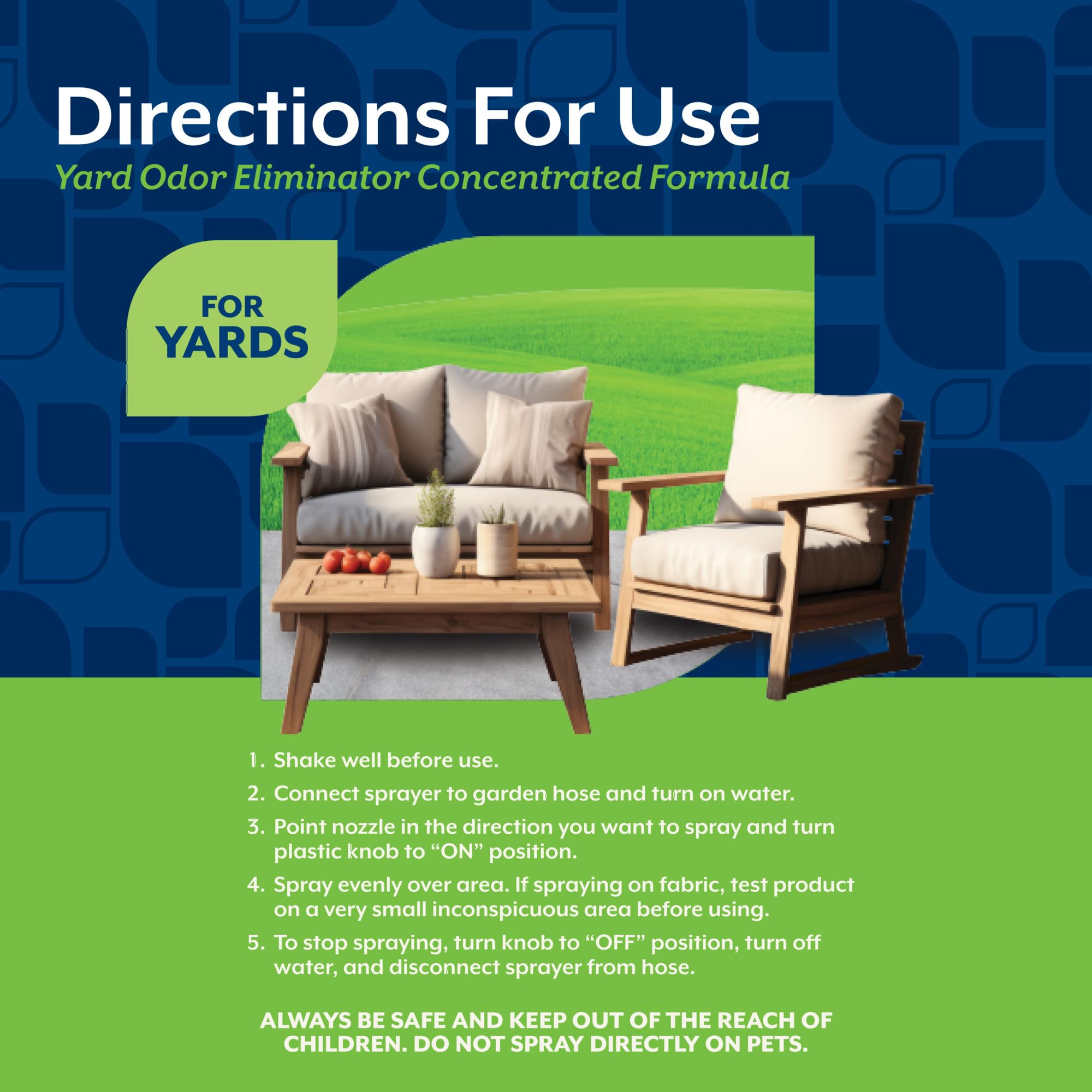 NaturVet Yard Odor Eliminator by fence covers broader outdoor areas
