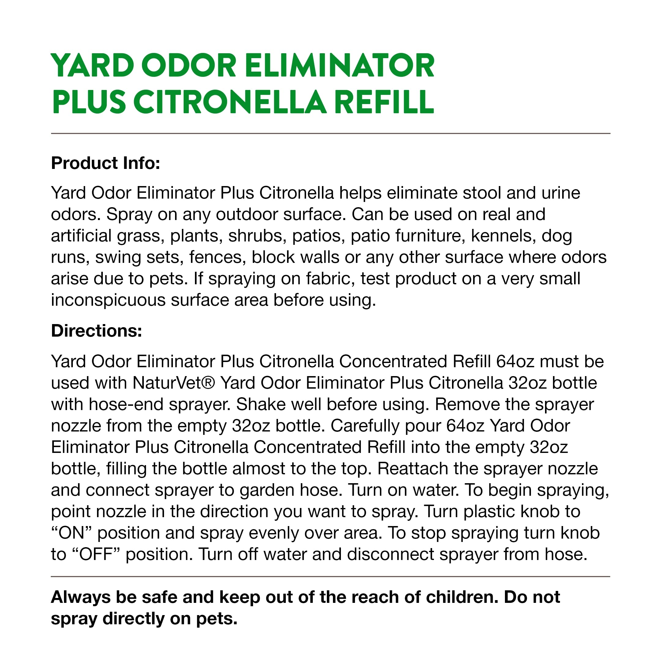 NaturVet Yard Odor Eliminator on patio furniture for a fresher outdoor space