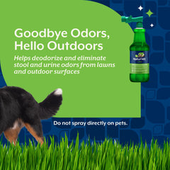 NaturVet Yard Odor Eliminator on patio near seating areas