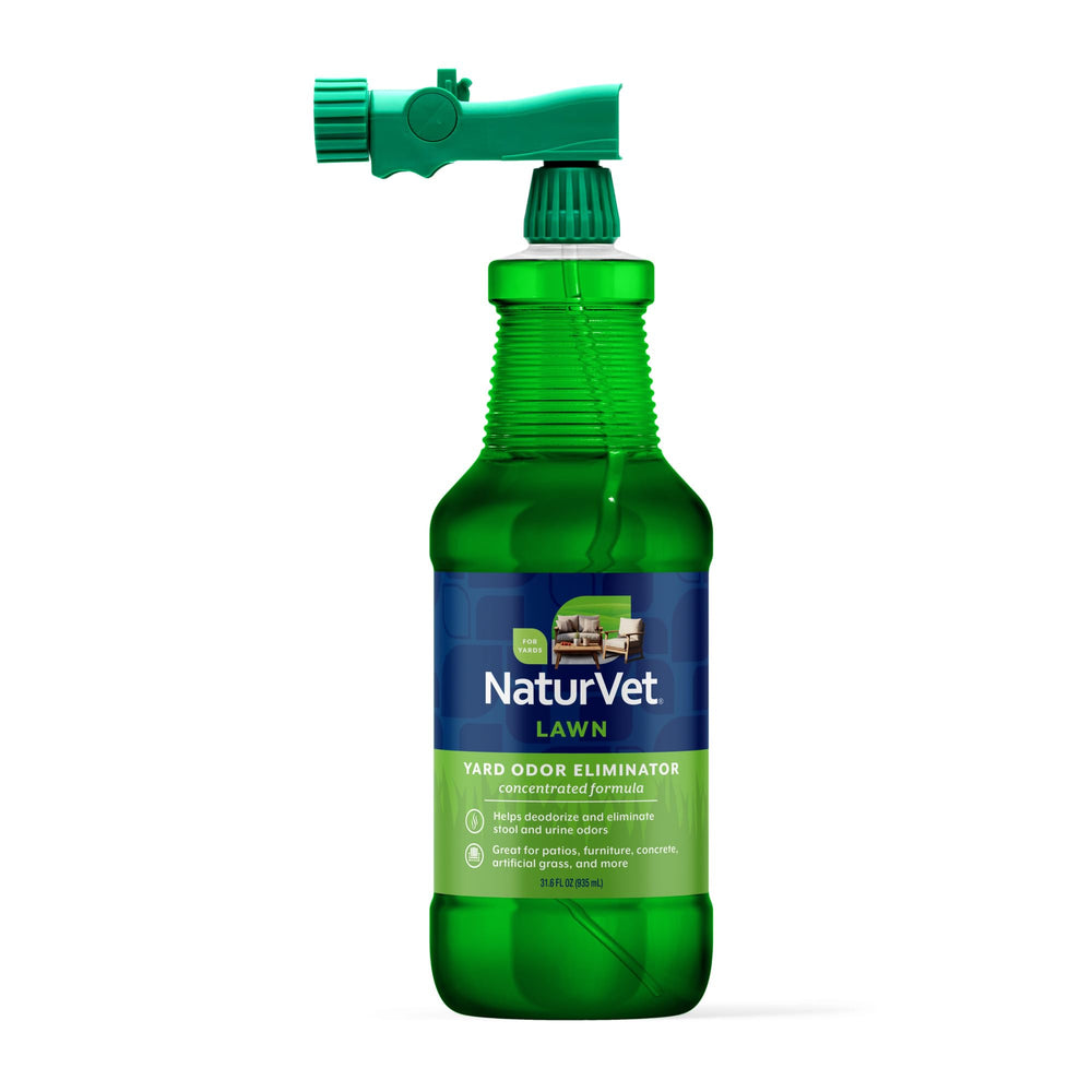 NaturVet Yard Odor Eliminator spray bottle ready for yard odor control