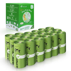 Natuural compostable dog poop bags 270-count front view for long-term use.