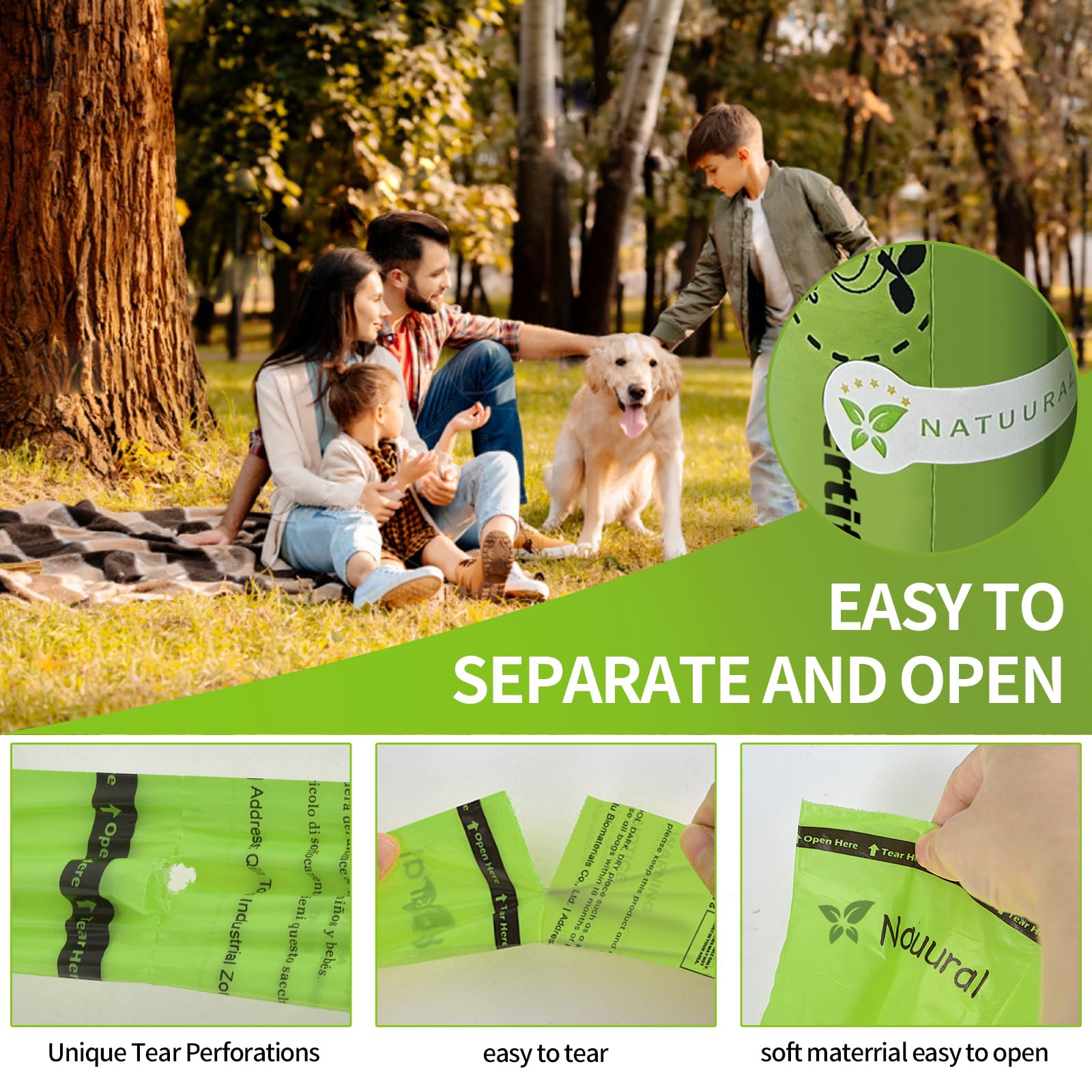 Natuural leakproof easy-open bag closure in action.