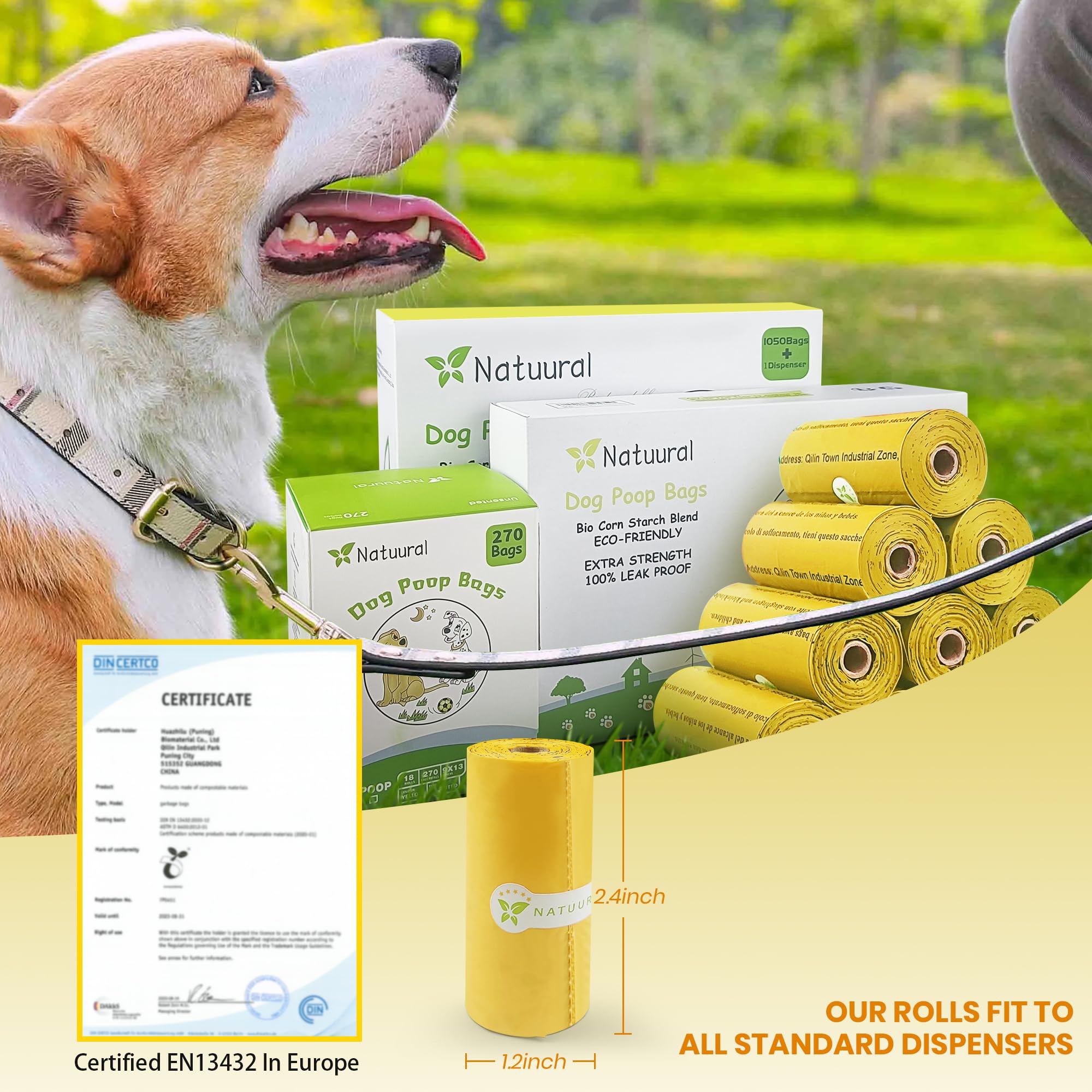 Natuural storage-ready bags with a 12-month shelf life in a cool, dry place.