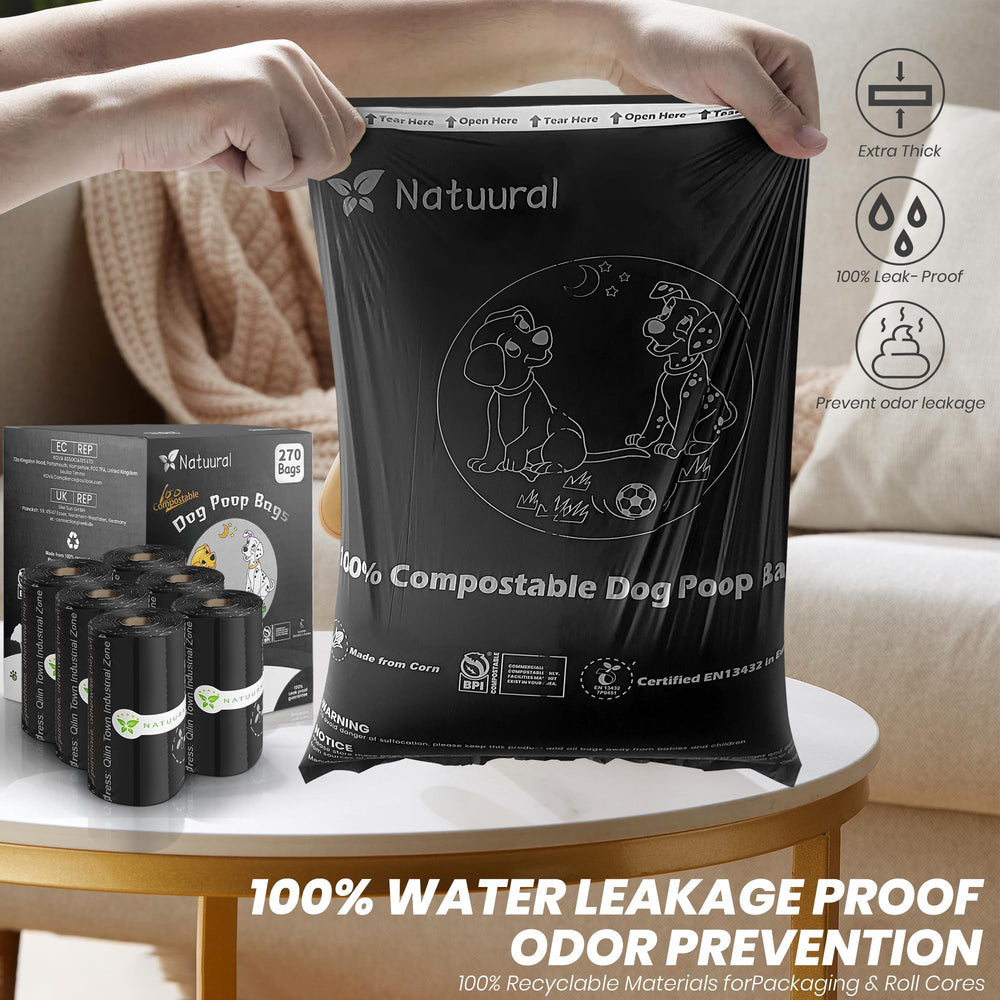 Natuural unscented dog waste bags designed for clean disposal.